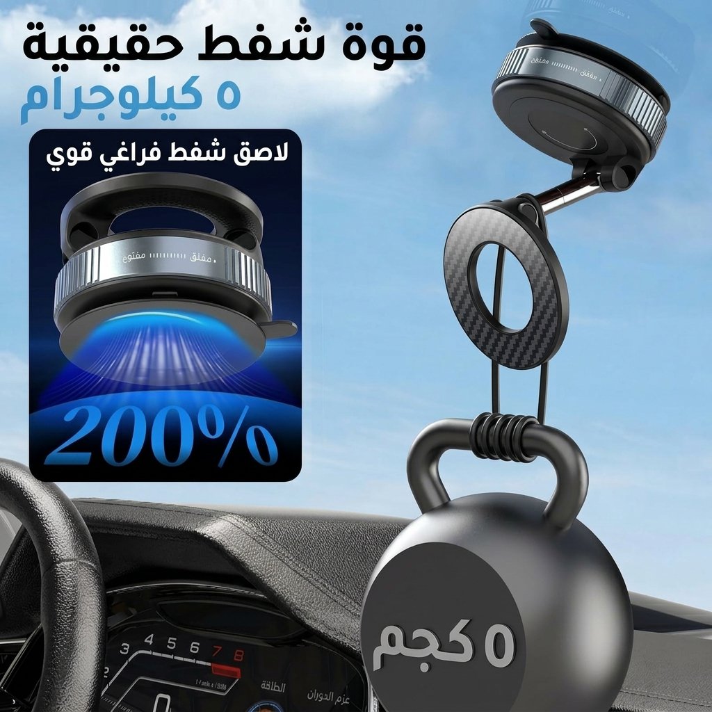 قوة شفط حقيقية 5 كيلوغرام على طابلو السيارة
